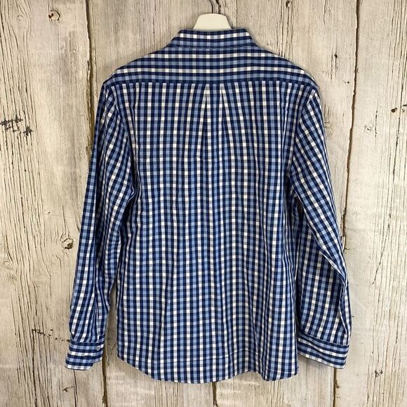 Nat Nast Luxury Long Sleeve Button Down Shirt Blue White Plaid Size M - Picture 7 of 11